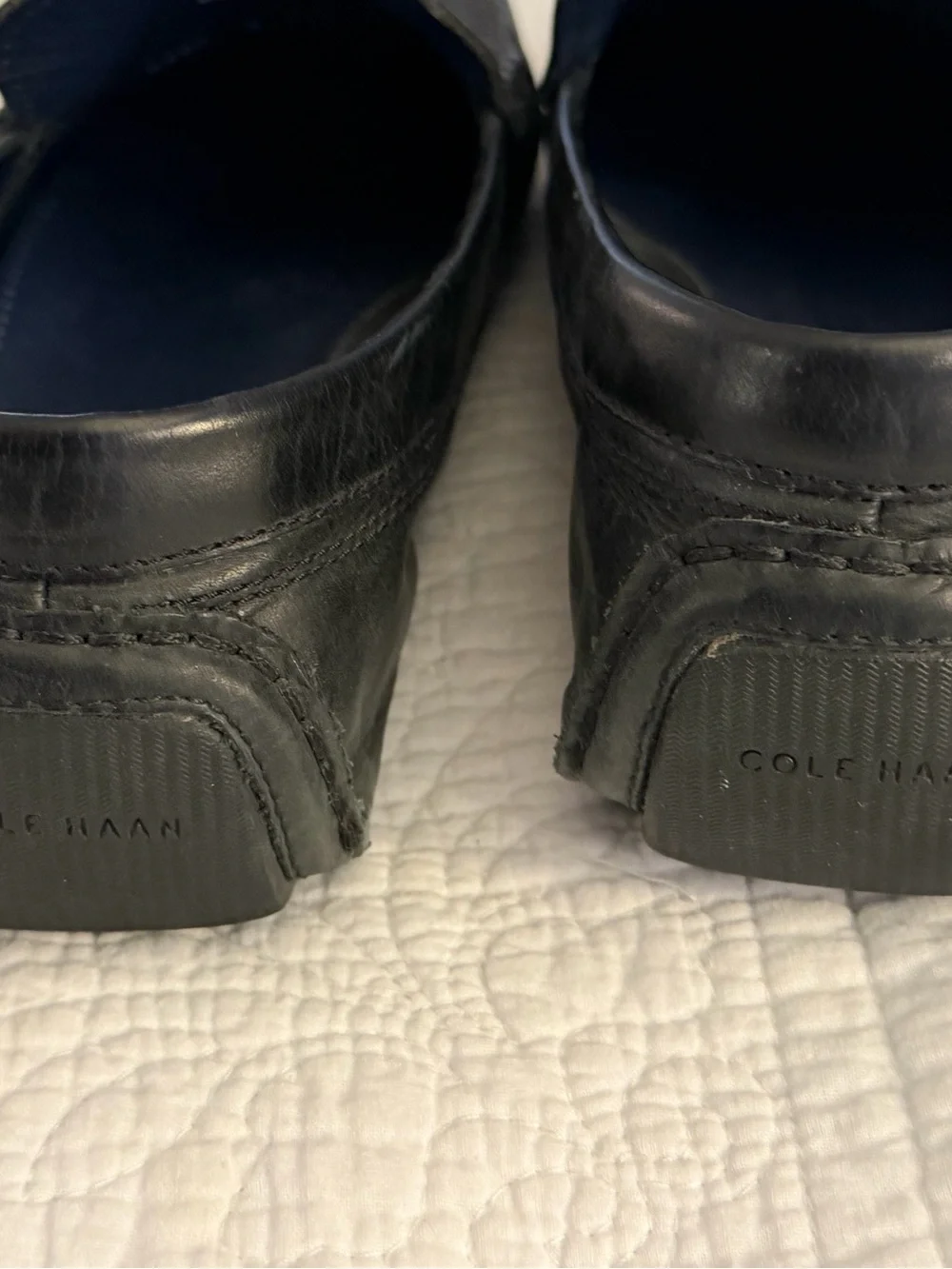 Cole Haan Men's Black Leather Slip-On Loafers
